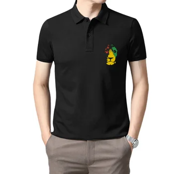 Ямайка Лъв Мъжка реге POLO тениска Ямайски флаг Rastafarian Rasta Графична тениска