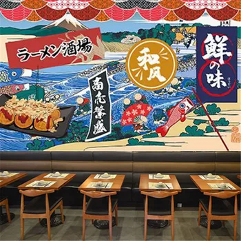 Японска светлина луксозна винарна картина ядро индустриална декорация тапет суши ресторант Изакая фон стена хартия стенопис